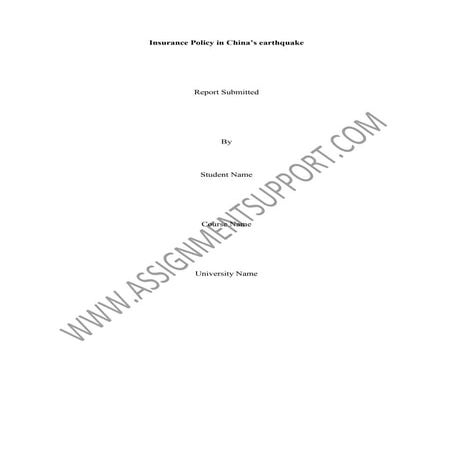 Insurance policy in_chinas_earthquake essay sample from assignmentsupport.com...