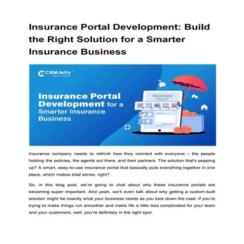 Insurance Portal Development_ Build the Right Solution for a Smarter Insuranc...