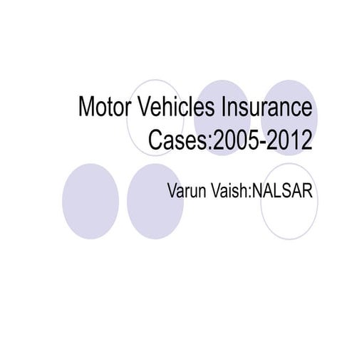 Motor vehicle Insurance in India