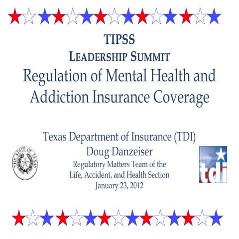Insurance regulation of mental health and addiction coverage   danzeiser