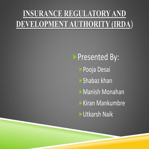 Insurance regulatory and development authority (irda)