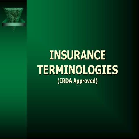 Life Insurance Terminologies IRDA | PPTX