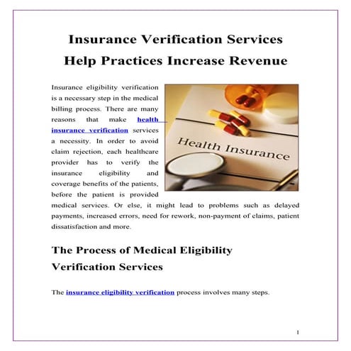 Insurance Verification Services Help Practices Increase Revenue
