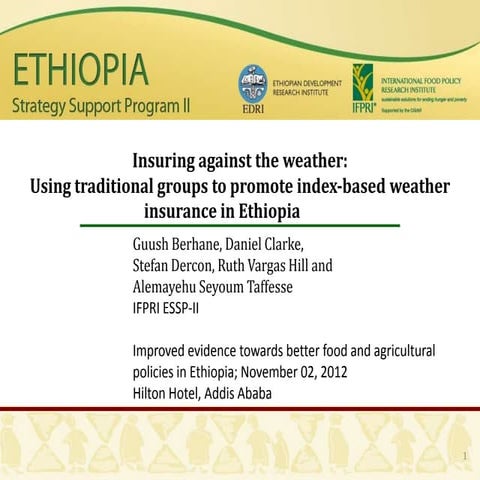 Insuring against the weather using traditional groups