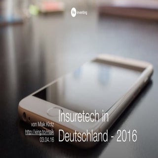 Insurtech Übersicht Deutschland 2016