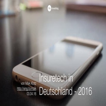Insurtech Übersicht Deutschland 2016