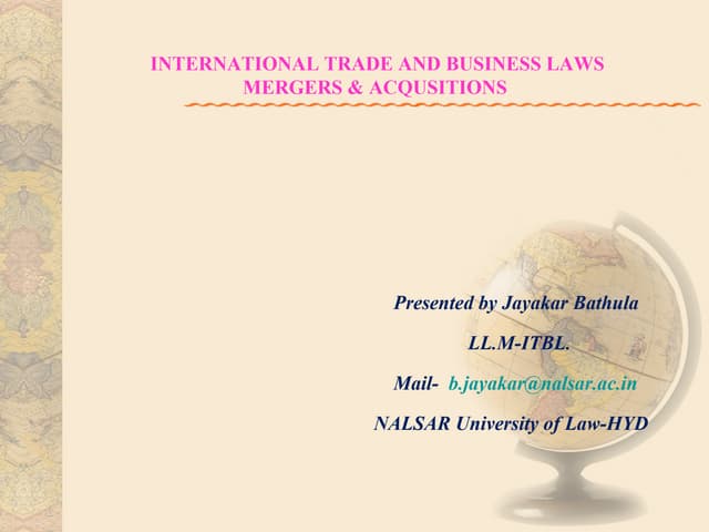 International Mergers and Acquisitions in Emerging Sectors