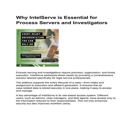Enhancing Team Collaboration with IntelServe Technology | PDF