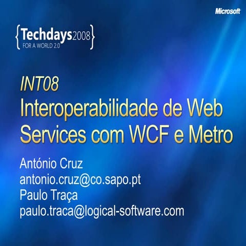 INT08 Interoperabilidade de Web Service com WCF e Metro