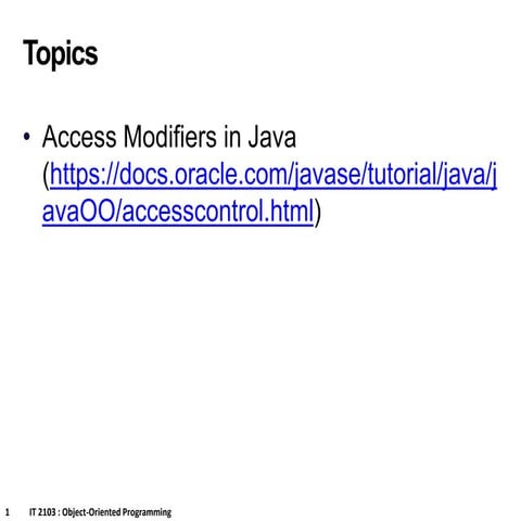 Visibility control in java | PPTX