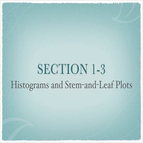 Stem and-leaf plots | PPT