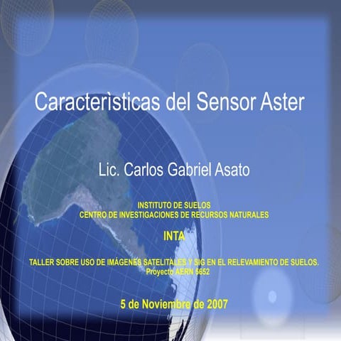 Características del Sensor Aster