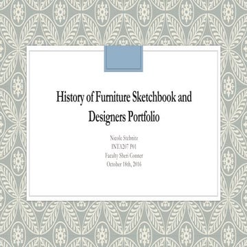 History of Furniture Sketchbook and Designers Portfolio