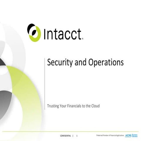 Intacct Security and Operations
