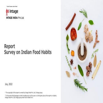 Intage India Report: Survey on Indian Food Habits