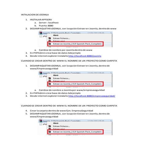 Intalacion de joomla