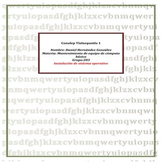 Intalacion de sistema operativo