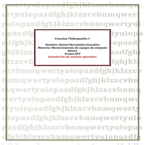 Intalacion de sistema operativo