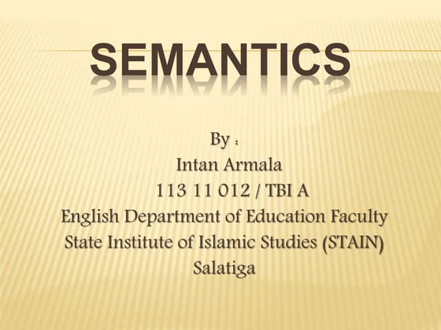 Semantics