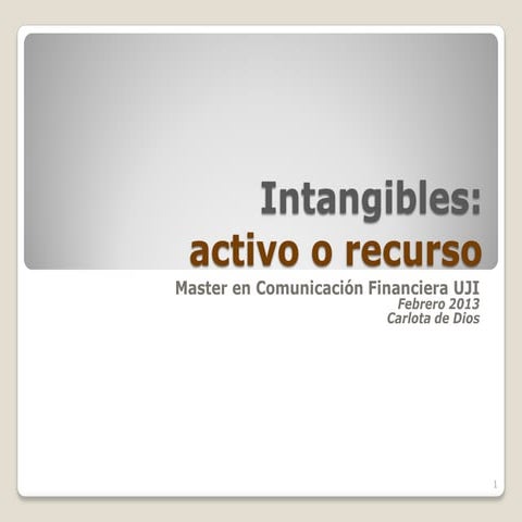 Intangible: activo o recurso 
