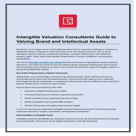 Illustrative example of Intangible Assets Valuation | PDF