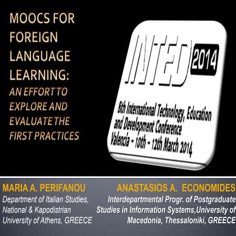 MOOCS FOR FOREIGN LANGUAGE LEARNING: 