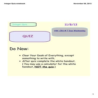 Integer quiz