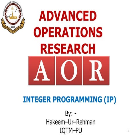 Integer programming | PDF