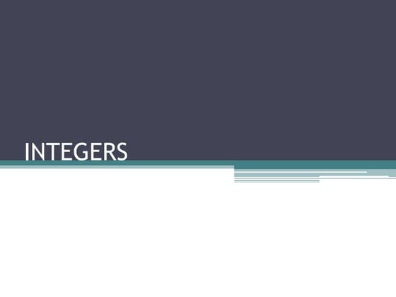 Introduction to integers | PPT