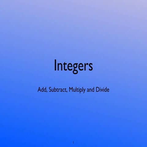 Integers Presentation