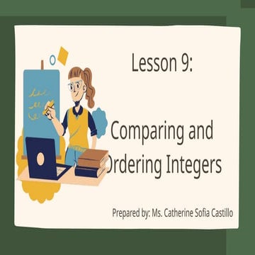 Integers and Number Lines Education Presentation in Green Cream Yellow Nostal...