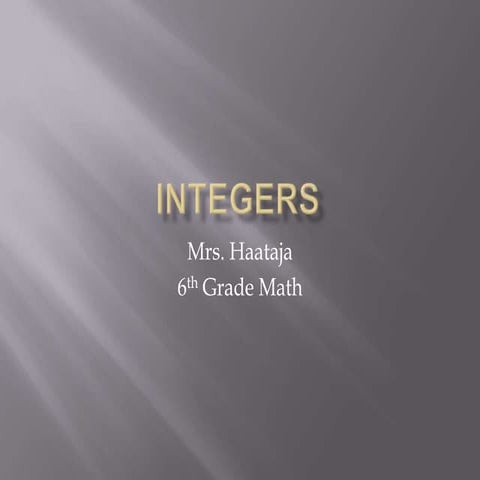 Integers powerpoint - a brief introduction | PPT