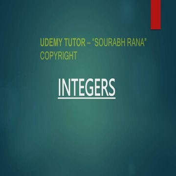 INTEGERS | PPTX | Computing | Technology & Computing