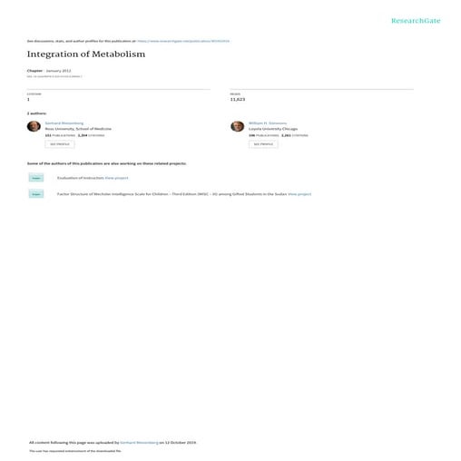 Integración metabolica