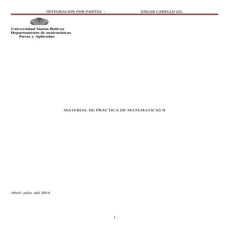 Integracion por partes