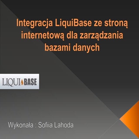 Integracja liquibase ze stroną internetową dla zarządzania mapami 
