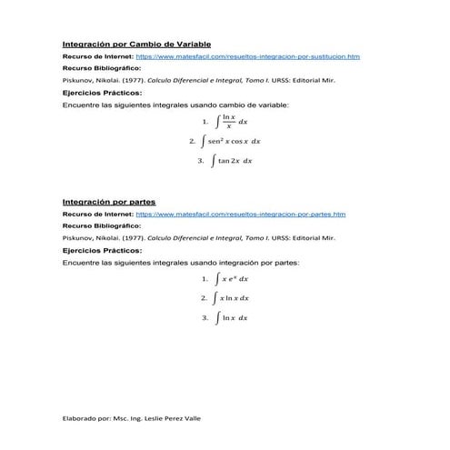 Integrales por cambio de variable | PDF