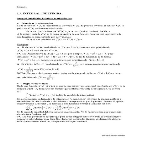 Integrales indefinidas
