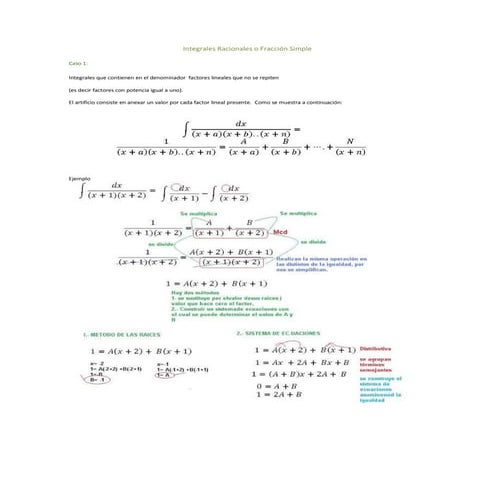 Integrales racionales o fracción simple | DOCX