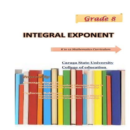 Integral exponent 1 (Instructional Material)