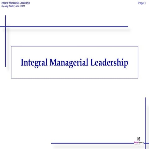 Integral Managerial Leadership