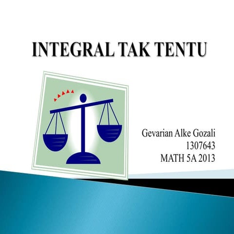 Integral tak tentu