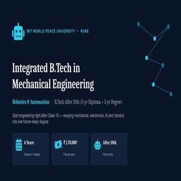 Integrated B.Tech in Mechanical Engineering with Robotics & Automation ...
