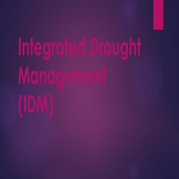 Integrated Drought Management (IDM)