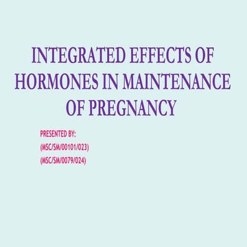 Hormonal changes in pregnancy | PPTX