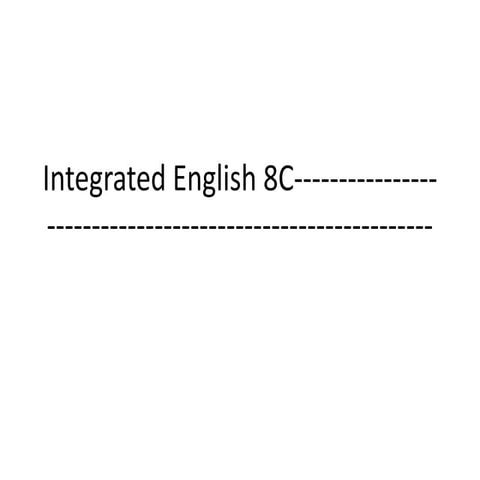 Integrated english 8 c ----------------------------------------------------------