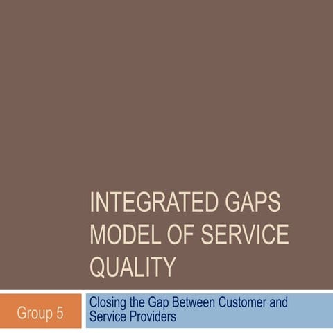 Integrated gaps model of service quality