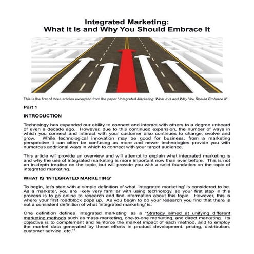Integrated Marketing: What It Is and Why You Should Embrace It (part 1 of 3)