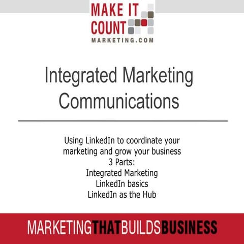 Integrated marketing - Using LinkedIn as your Hub for marketing
