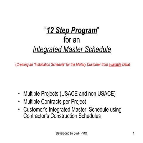 Integrated Master Schedule